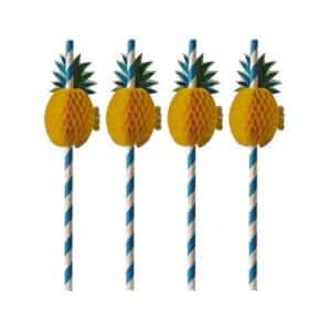 PAPSTAR Trinkhalme 500 Stück Papierstrohhalme Ø 6 mm · 20 cm Pineapple