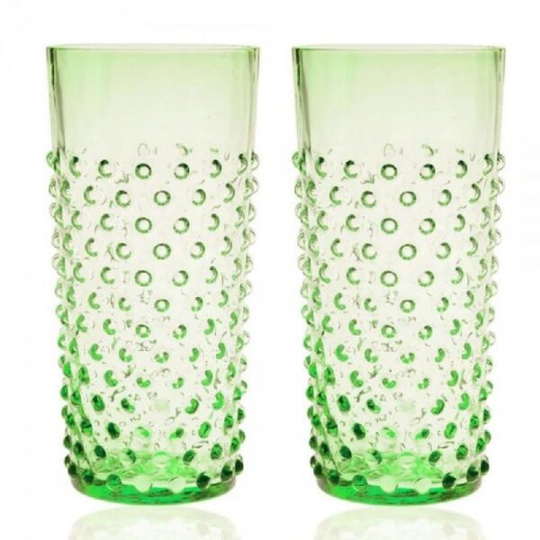 KLIMCHI Cocktailglas Studio Große Wassergläser Hobnail Light Green (2-teilig)