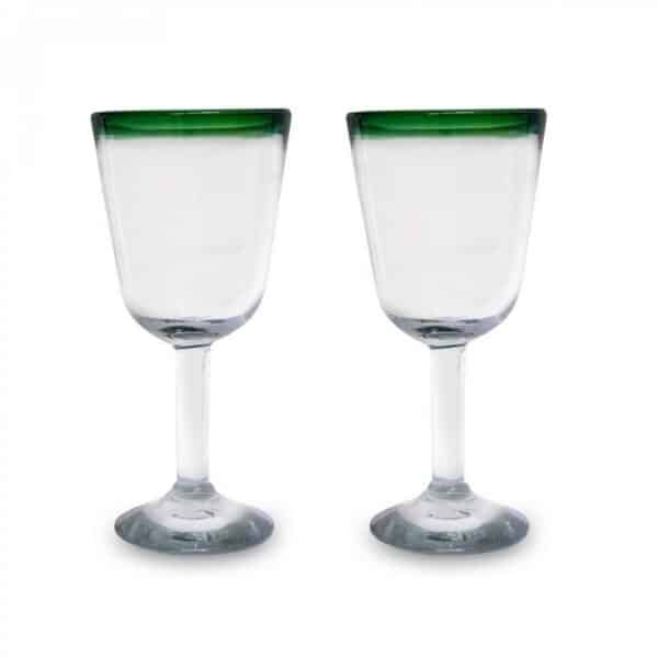 mitienda Cocktailglas Cocktailgläser 2er Set grüner Rand