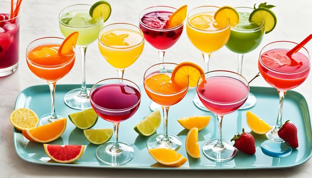 Farbige Cocktails