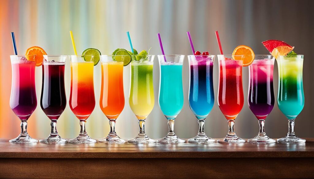 Farbige Lagen-Cocktails